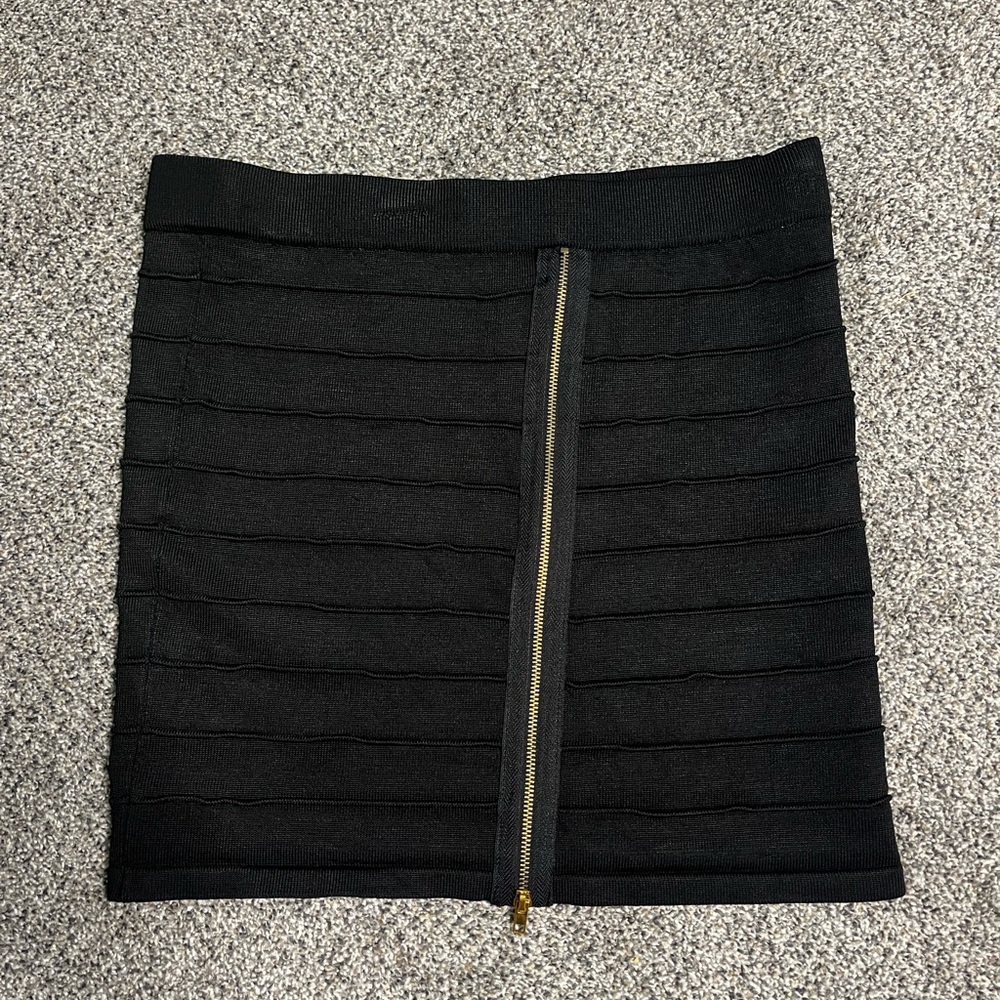 Vintage Y2K Wet Seal Bandage Asymmetrical Zipper Black Bandage Skirt Size M